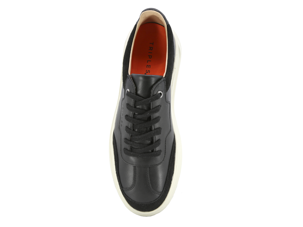 Sneaker Casual de Piel Triples Alo 37630 Negro para Hombre