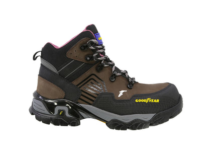Bota Industrial Goodyear Safetrek GY 103 Café para Mujer