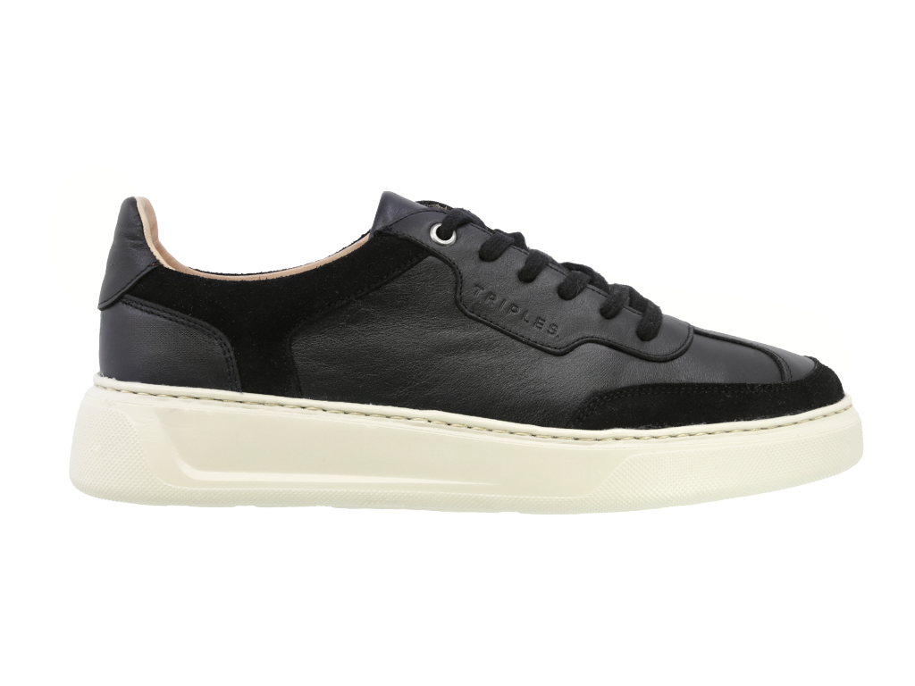 Sneaker Casual de Piel Triples Alo 37630 Negro para Hombre